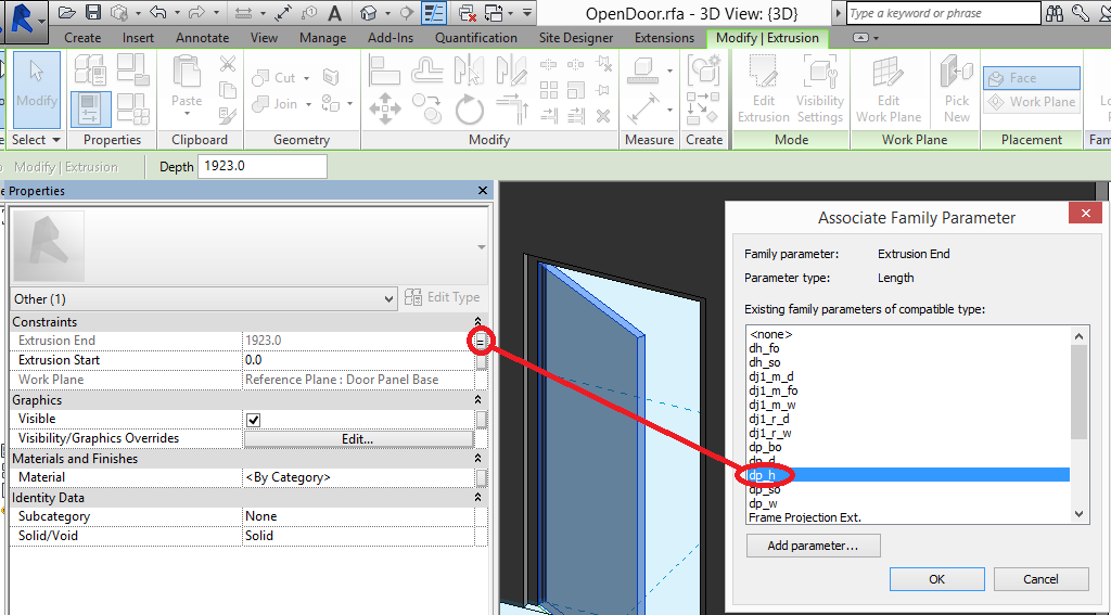 Defining a Simple Opening Door Panel Extrusion 07